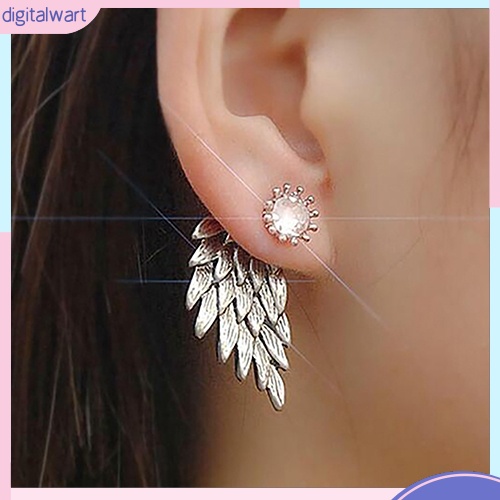 Khuyên tai hình cánh thiên thần đính đá thời trang thanh lịch dành cho nữ nhiều màu lựa chọn
