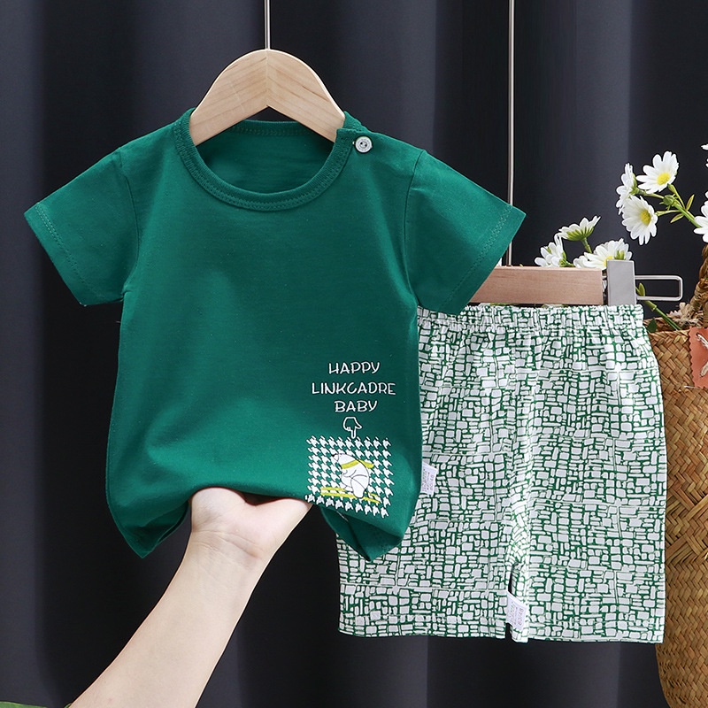 Áo thun SANITKUN tay ngắn in họa tiết hoạt hình phong cách Hàn Quốc thời trang mùa hè cao cấp cho bé