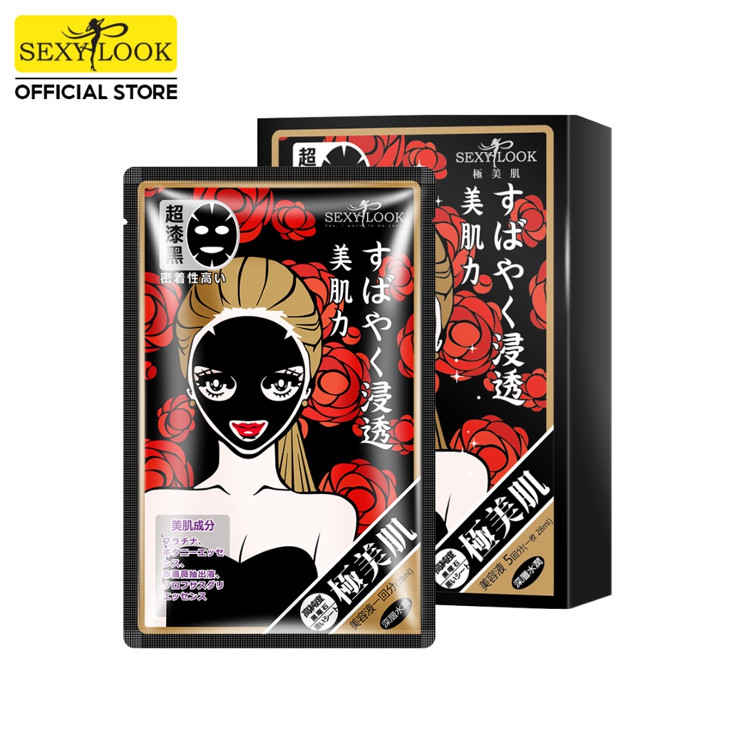 Mặt Nạ Đen SEXYLOOK Hoa Hồng Đỏ Dưỡng Ẩm Ngăn Ngừa Nếp Nhăn (5 Miếng/ Hộp)