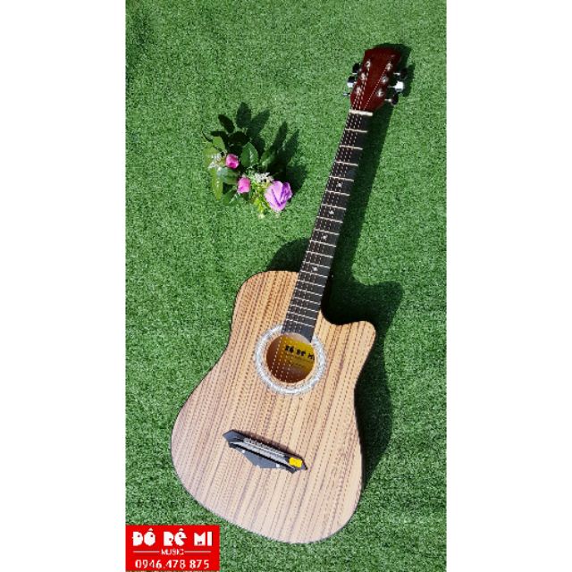 Đàn Guitar Acoustic mini màu sọc gỗ