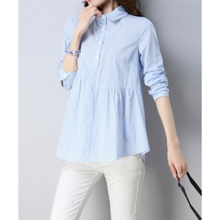 TK371-SƠ MI NỮ FORM DÀI SỌC S-6XL