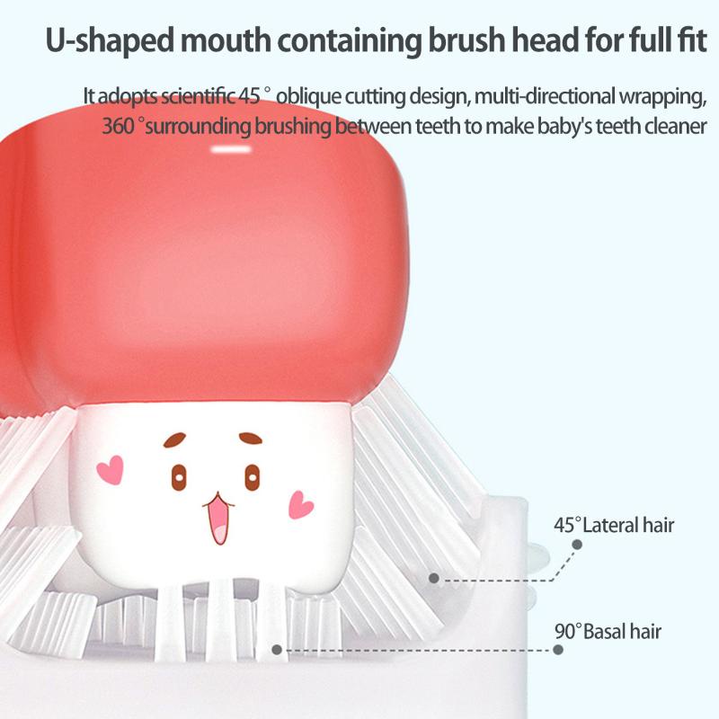 JPRICE Bàn chải đánh răng đầu mềm hình chữ U xoay 360 độ tiện dụng cho bé