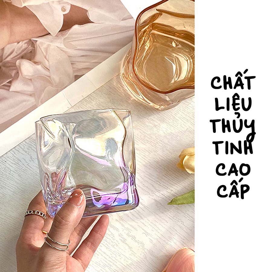 Ly Uống Rượu Phong Cách Châu Âu, Cốc Thủy Tinh Thiết Kế Độc Lạ Cao Cấp Nhiều Màu CTT014