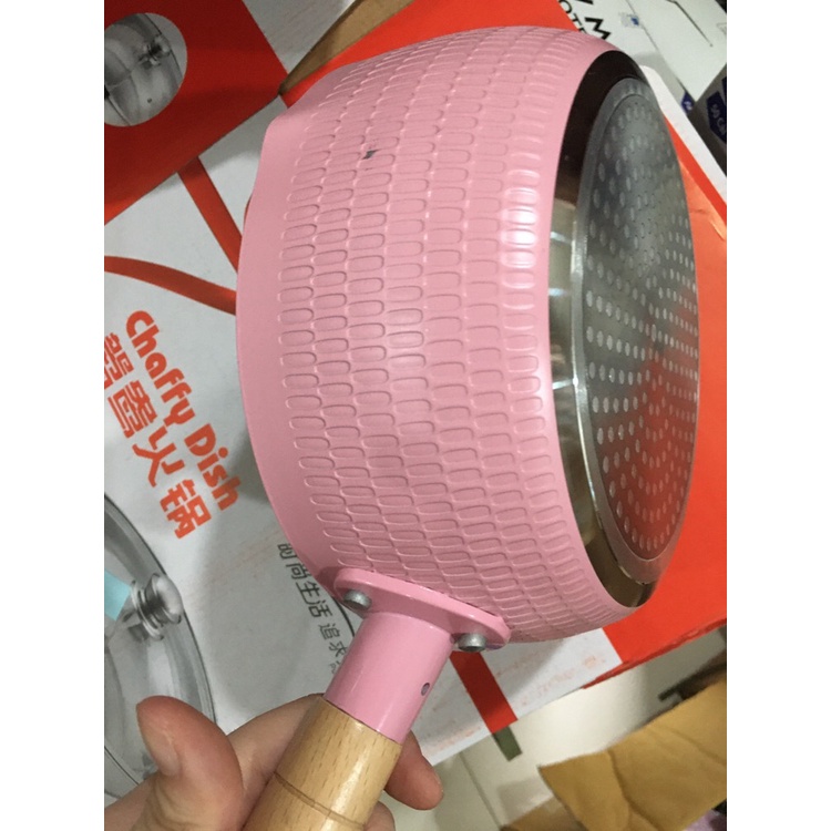 Chảo chống dính đáy sâu cán gỗ18cm đa năng