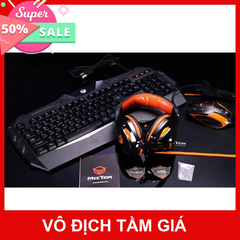 Combo Phím Chuột Tai Nghe Lót Chuột Meetion MT-C500 - Chính hãng Meetion - Bảo hành 12 tháng - Cam kết lỗi 1 đổi 1
