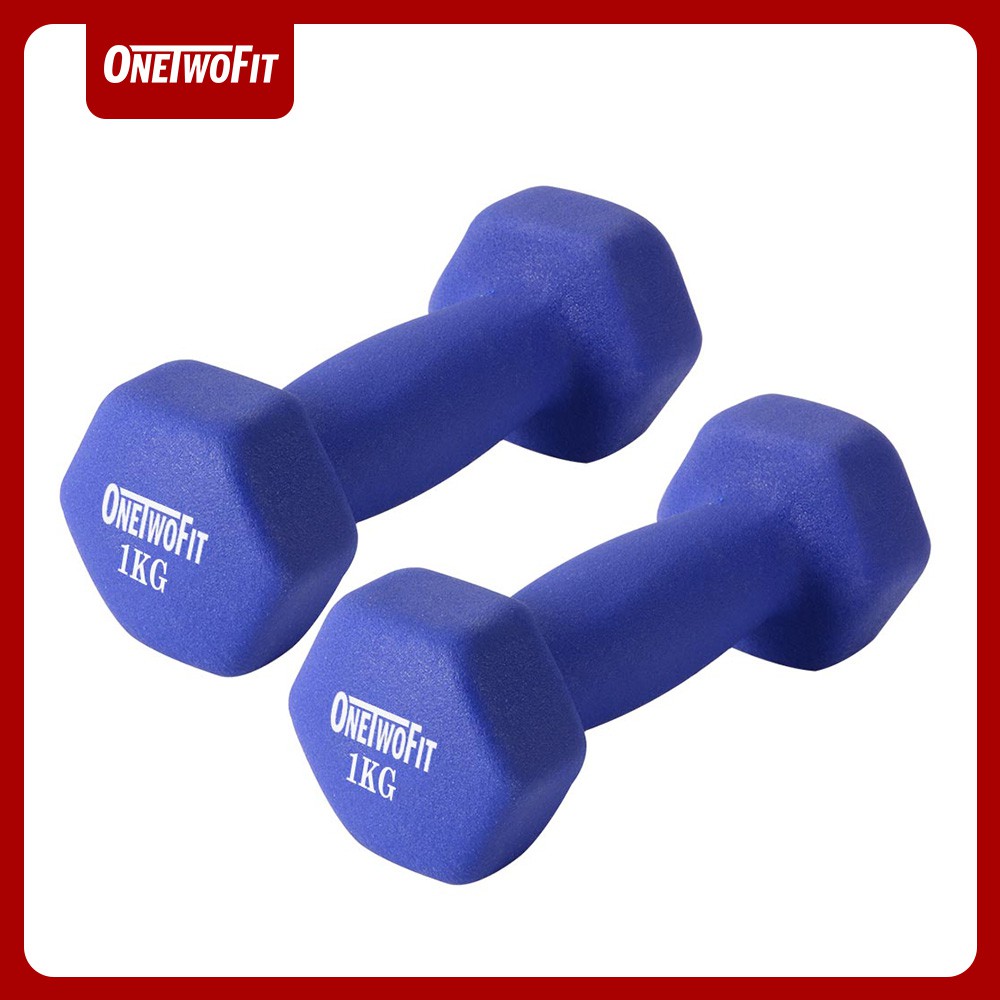 OneTwoFit tạ tay 2kg Neoprene tạ Dumbbell bộ 2 tạ tay