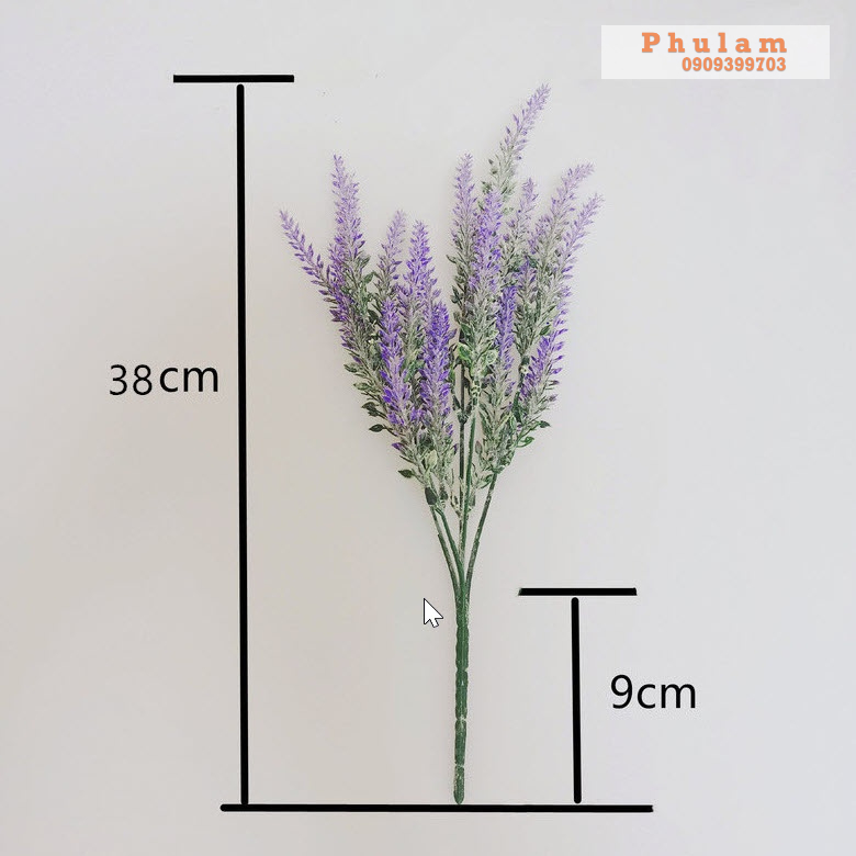 [HCM] Hoa lavender Oải Hương giả 5 nhánh trang trí phòng dài 38cm giống thật