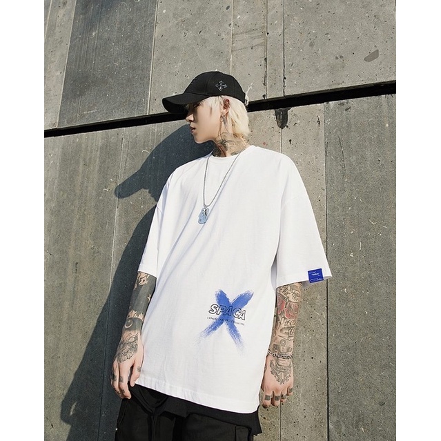 Áo thun tay lỡ nam nữ , áo phông form rộng shopcossi chất cotton in hình chữ X