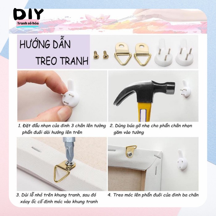 Tranh tô màu theo số DIY Tranh số hóa hoa mẫu đơn H031