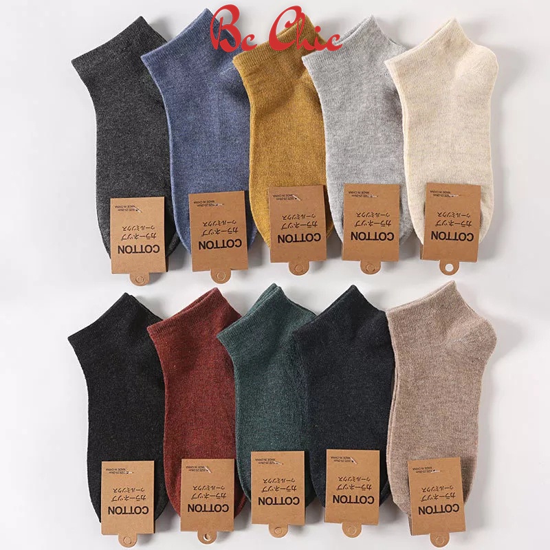 Tất cotton cổ ngắn trơn nam nữ thấm hút mồ hôi T777 BC_CHIC LINGERIE