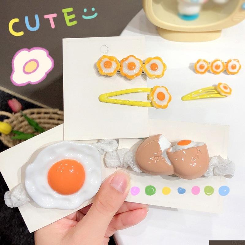 Dây buộc tóc mini họa tiết quả trứng dễ thương cho bé gái