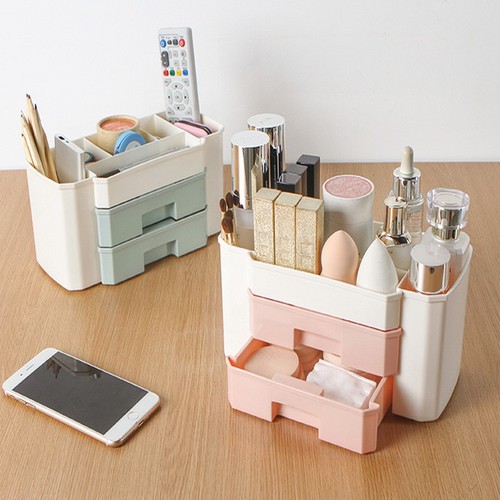 KỆ ĐỰNG MỸ PHẨM NHỰA 2 NGĂN KÉO MẪU MỚI GIÁ RẺ