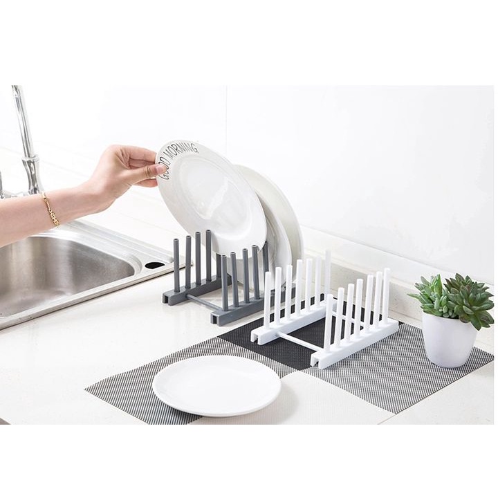 Kệ nhựa để chén dĩa tiện lợi hình chữ T