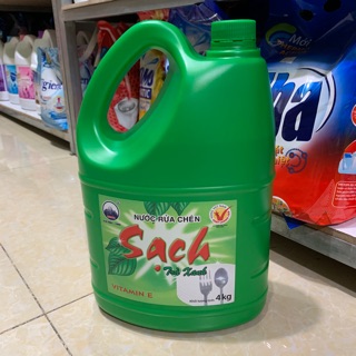 Nước rửa chén SẠCH Trà Xanh 4Kg