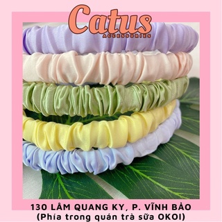 Cài tóc vải nhún màu trơn