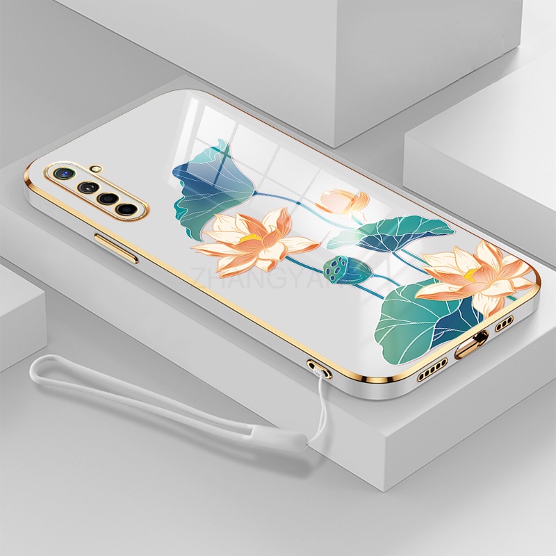 Ốp lưng Realme 6 Realme 6 pro ốp điện thoại Realme 6 Realme 6 pro Ốp Điện Thoại TPU Dẻo Mạ Màu Họa Tiết Hoa Sen Sang Trọng