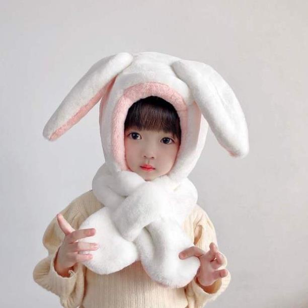 Mũ len cho bé gái, nón len cho bé tai thỏ đáng yêu, lông mịn, mượt, cực ấm áp - cute