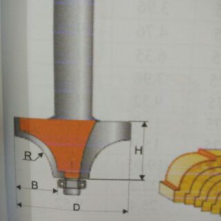 MŨI PHAY GỖ LÕM  R10MM