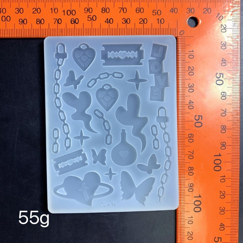 ✿ Khuôn Silicone Làm Mặt Dây Chuyền / Móc Khóa Hình Học Nhiều Biểu Tượng Lấp Lánh DIY