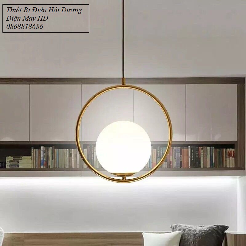 Đèn thả trần mặt trăng TN158 hiện đại - Chao thủy tinh cao cấp - Tô điểm không gian sống-Bảo hành 12 tháng-Bao Gồm Bóng