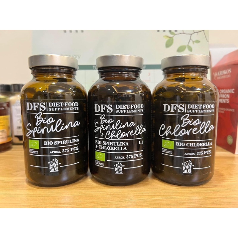 Viên mix tảo xoắn Spirulina và tảo lục Chlorella hữu cơ Diet Food 375v