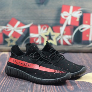Giày  boost 350 V2 Đen Đỏ - Nam [+ 2 Tất]