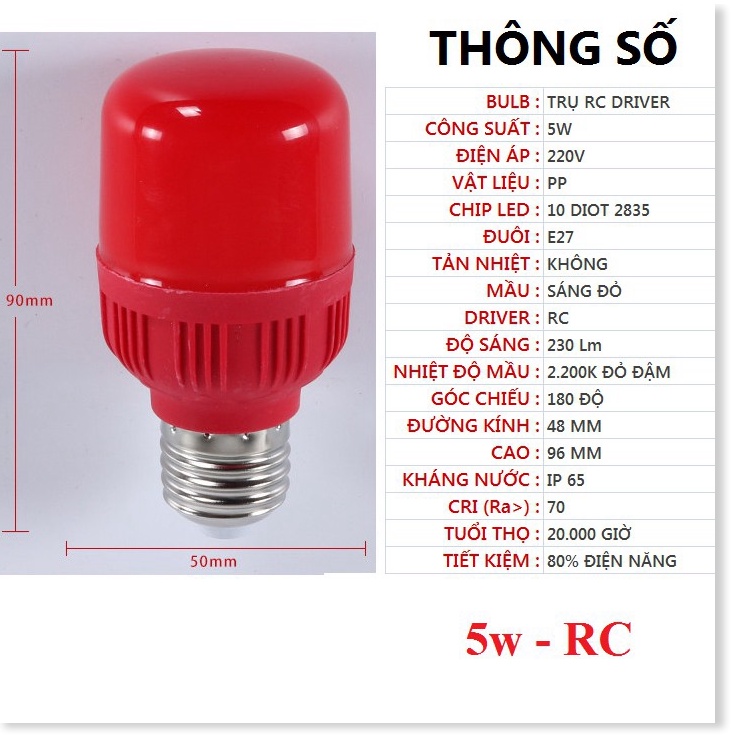 Bóng đèn LED bắp, trụ, tròn, búp 5w,7w, 9w, 12w sáng trắng hoặc vàng, Đui E14 hoặc E27