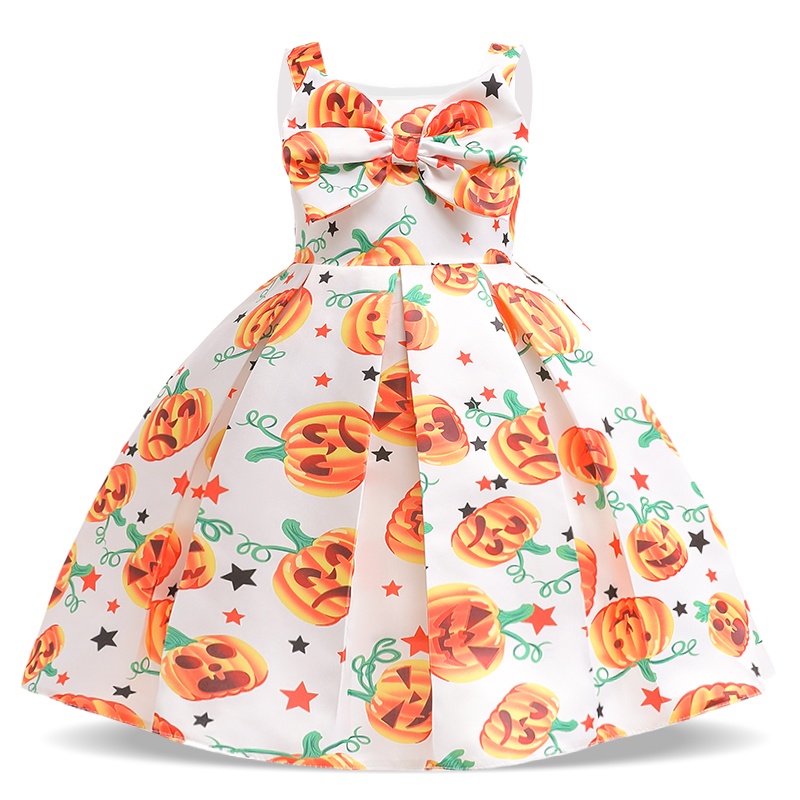 Trang phục đầm MQATZ hóa trang công chúa bí ngô có túi cho bé gái 2-10 tuổi