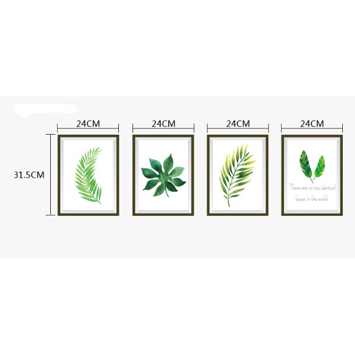 Decal trang tri 4 khung Cỏ sang trọng
