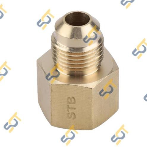 Thẳng ren trong 1/4 (13), 1 đầu côn lồi NPT (Brass Flare Fitting Female Connector)