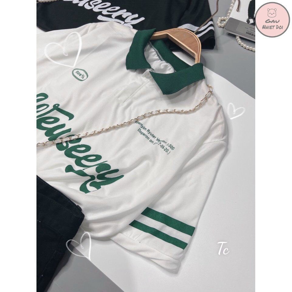 Áo Thun Unisex Nam Nữ Cổ Bẻ Form Rộng Tay Lỡ In Chữ Phong Cách Mẫu Mới HOT - CLITUS FASHION