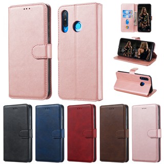 Bao da bò điện thoại nắp lật chính hãng cho Huawei Nova 3i 3e 4e