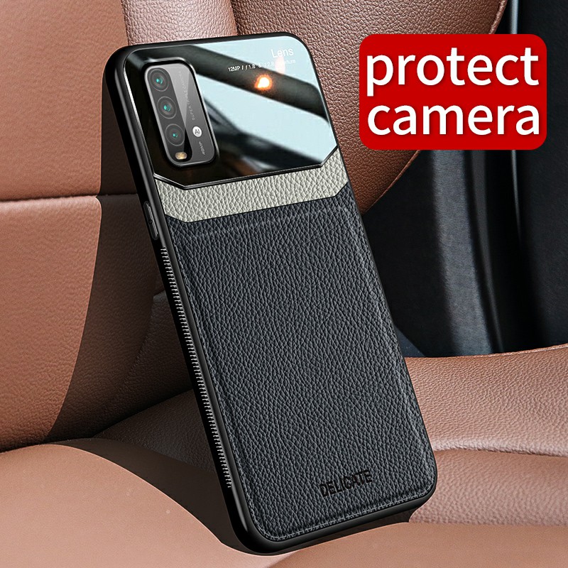 Ốp lưng Xiaomi Redmi 9T / Poco M3 chống sốc Kính Da cao cấp siêu đẹp