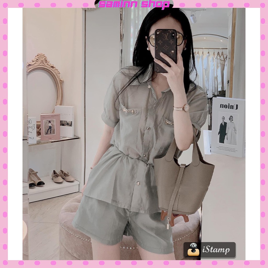Set đồ nữ đi chơi quần ống rộng dễ thương mùa hè cá tính quần dài, bộ đồ nữ mùa hè đẹp đi chơi áo sơ mi quần sooc SS74