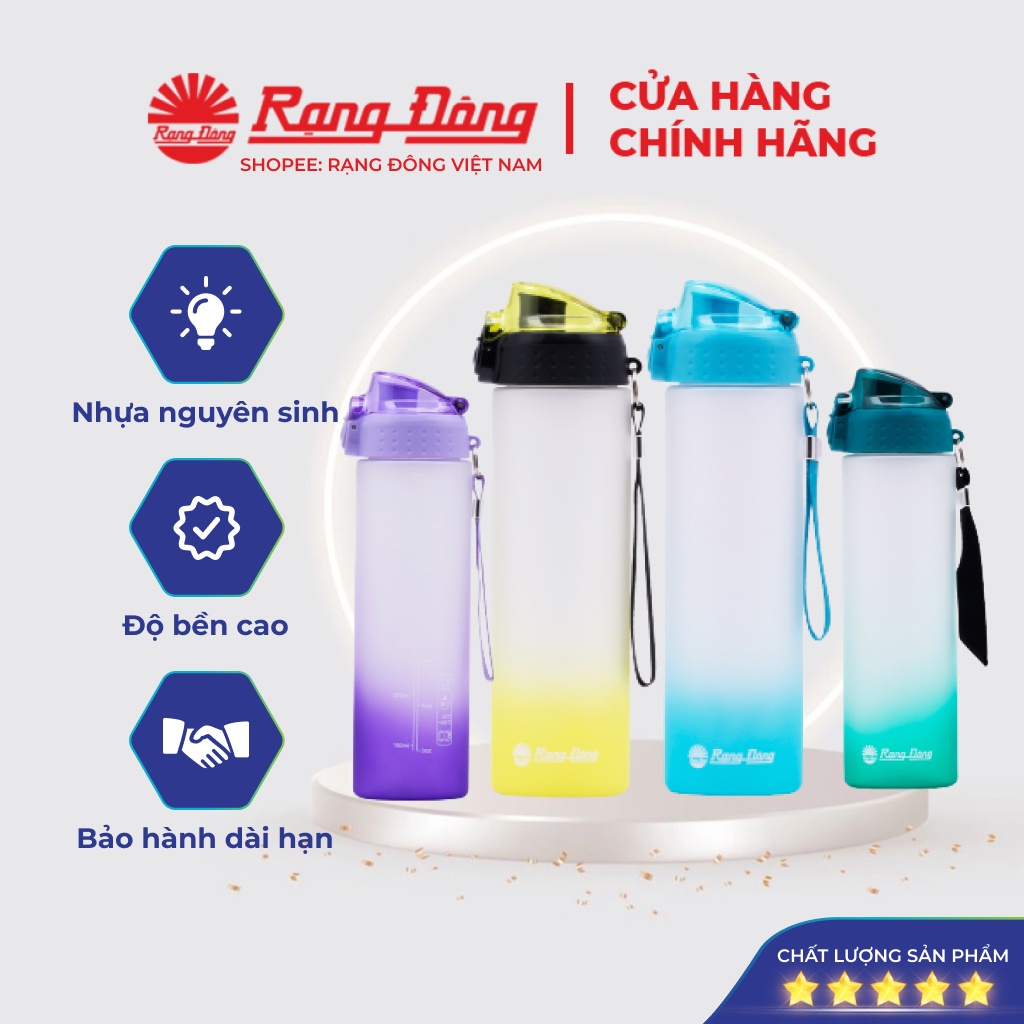 Bình nước cầm tay 700ml Rạng Đông, bình thuỷ cầm tay, Model: RD-07P1, 4 màu