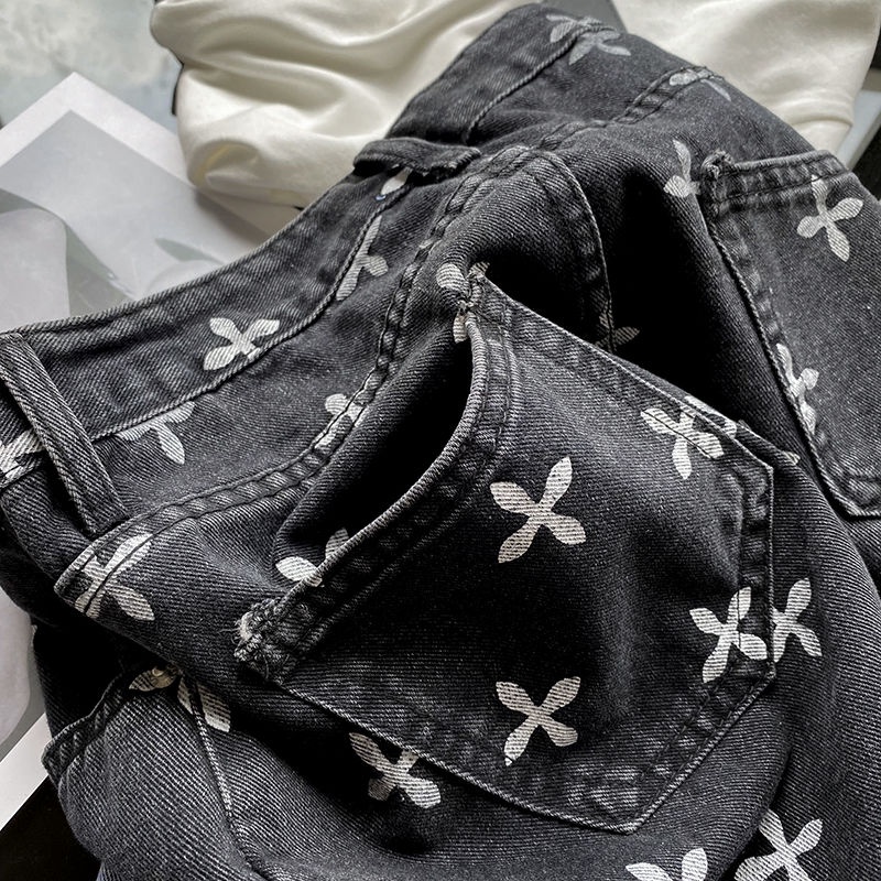 Chân Váy Denim Lưng Cao In Họa Tiết Thời Trang Mùa Hè Mới Cho Nữ
