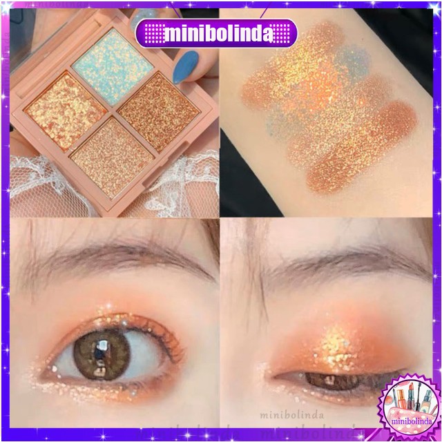 🌟 Bảng phấn mắt Guicami 4 màu bản sao 3CE mini hình vuông | BigBuy360 - bigbuy360.vn