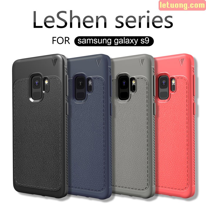 Ốp lưng Galaxy S9 Lenuo Leshen Serie vân da sang trọng, tặng dán lưng Carbon