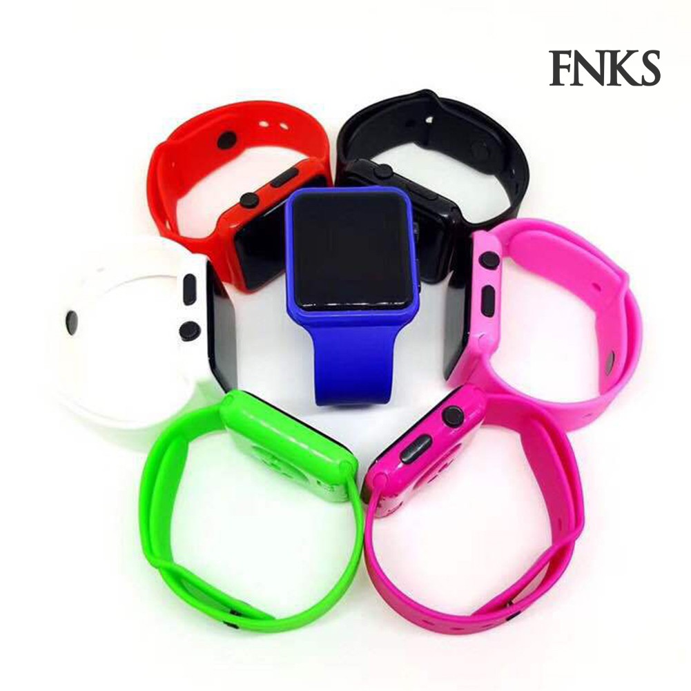 Đồng Hồ Đeo Tay Điện Tử Dây Làm Từ Da Giả Màn Hình Vuông Có Đèn Led Dành Cho Bé | BigBuy360 - bigbuy360.vn