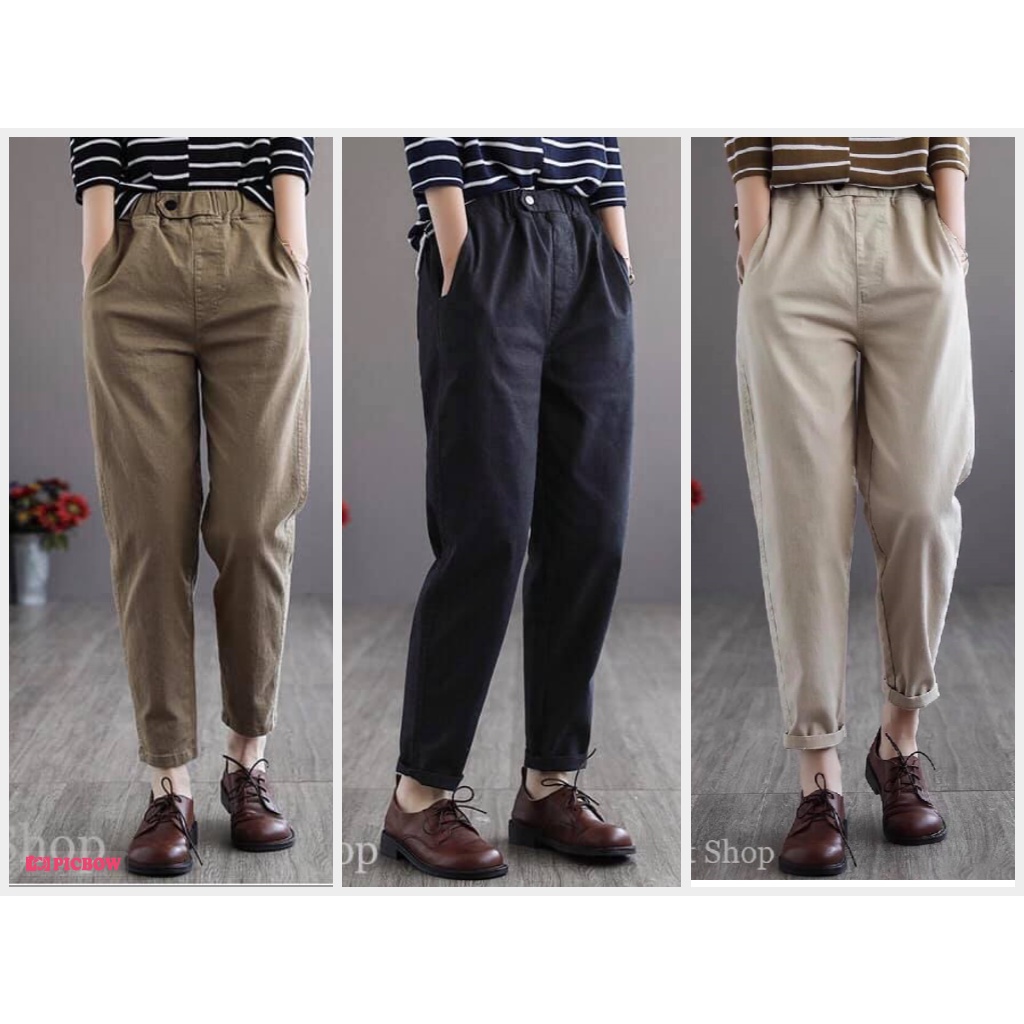 Quần Kaki nữ cạp chun, 3 màu nổi bật M21
