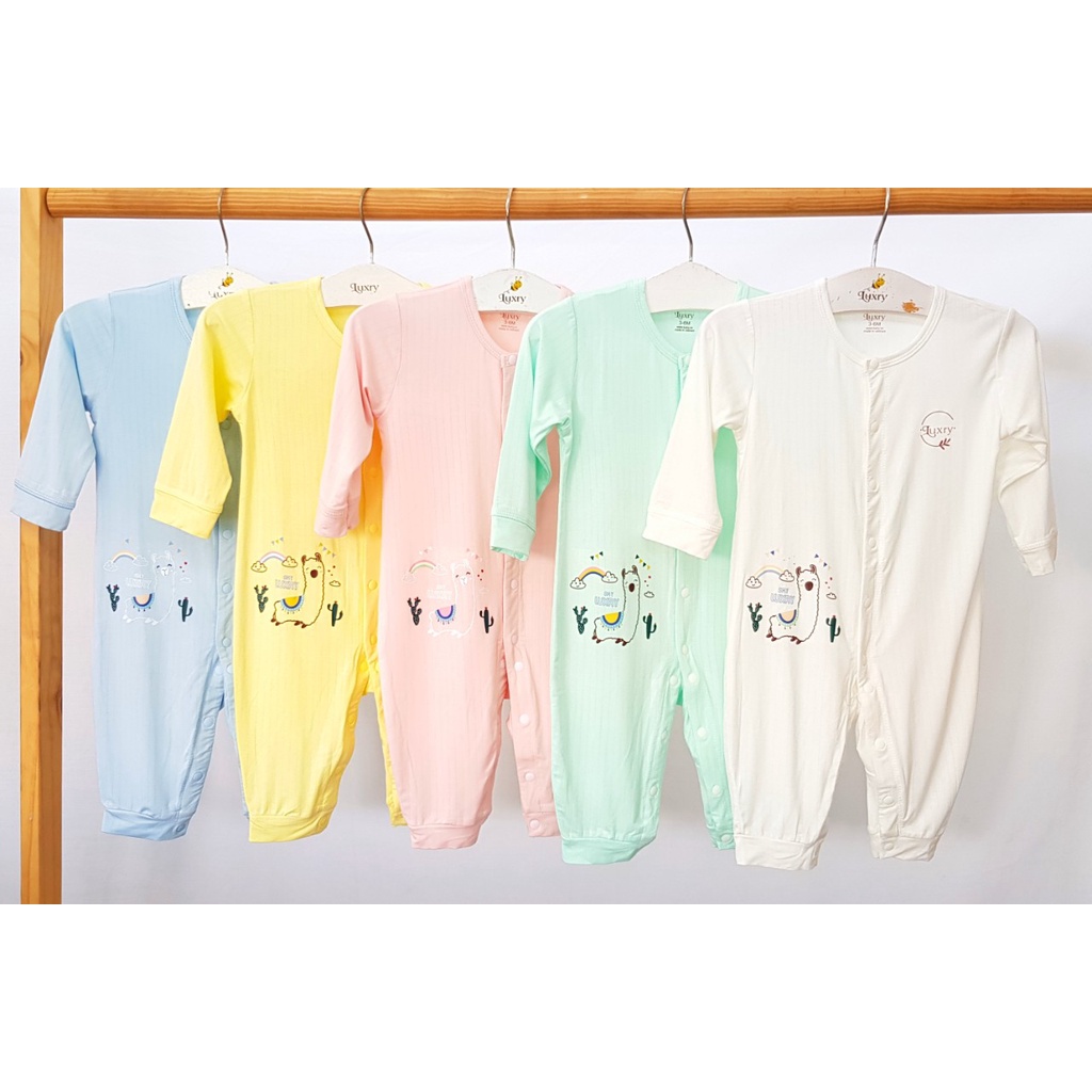 Body dài tay sơ sinh cho bé Luxry họa tiết Lạc Đà Lama