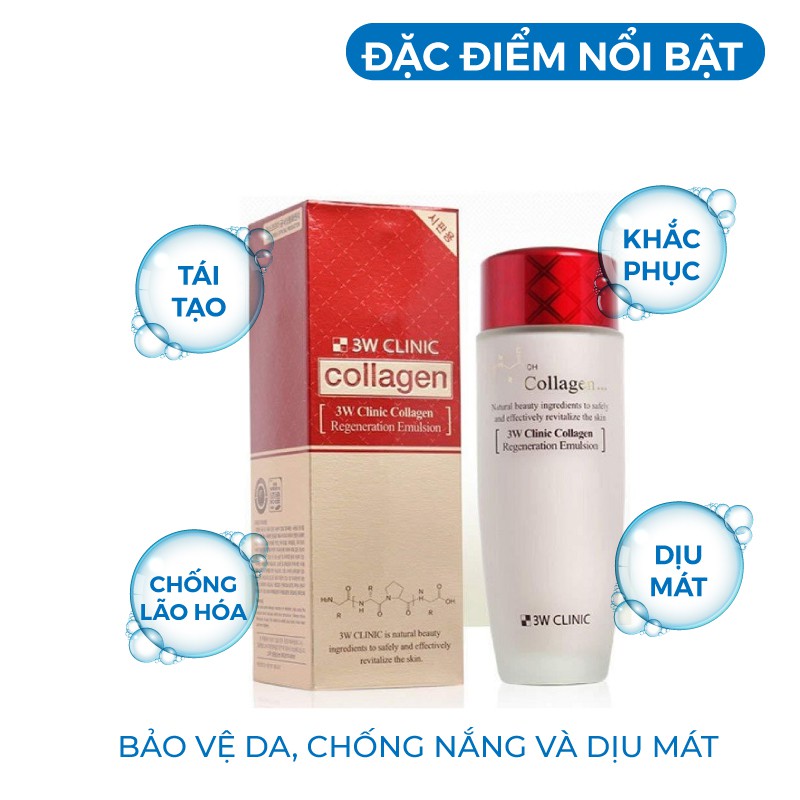 Sữa dưỡng da săn chắc chống lão hóa chiết xuất từ Collagen 3W Clinic Hàn Quốc 150ml