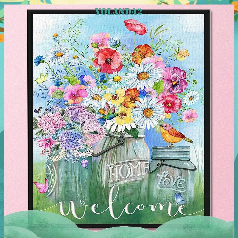 Toàn Bộ Bộ Tranh Thêu Chữ Thập Diy 11ct Hình Bông Hoa