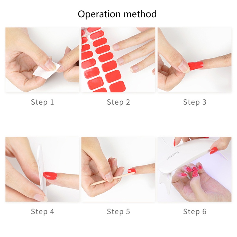 Set 20 Dải Gel Dán Toàn Diện Chống Tia UV / Ánh Sáng LED