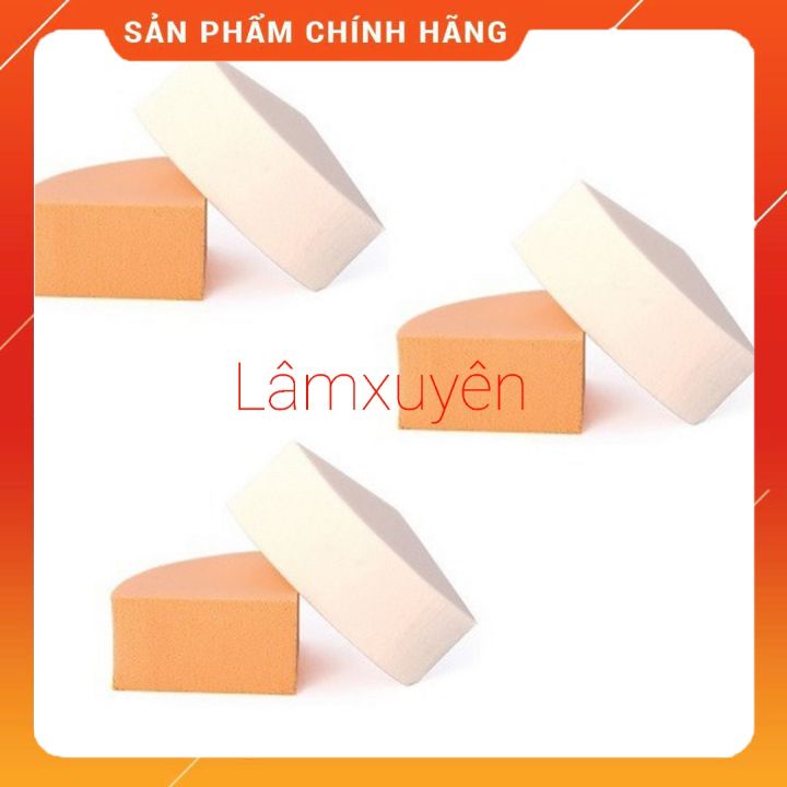 VACOSI QUARTER SPONGE 2PCS BP11_ Bông phấn tam giác vuông ( bịch 2 cái)  bông phấn mềm mịn, dễ tán, tiện lợi