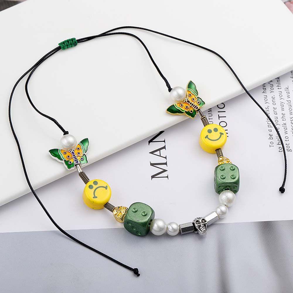 LILYES Vòng cổ Mặt Đầu Lâu Phong Cách Hàn Quốc