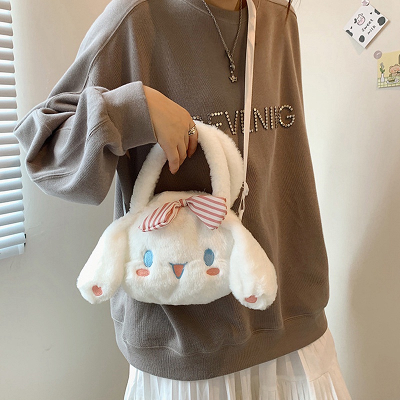 Túi Đựng Mỹ Phẩm Cầm Tay Họa Tiết Hoạt Hình Cinnamoroll Đáng Yêu Cho Nữ