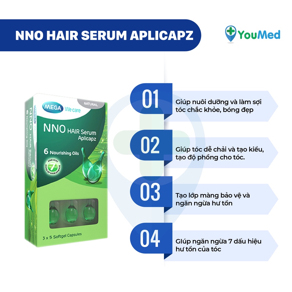 Serum NNO Hair Aplicapz - hỗ trợ dưỡng tóc bóng khỏe, giảm hư tổn