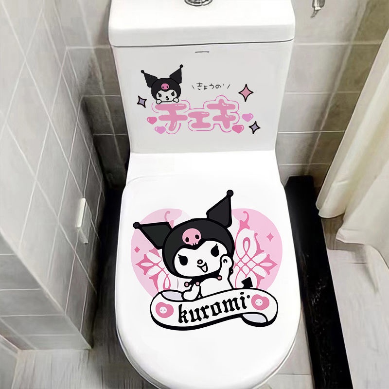 Sticker Dán Toilet Bằng Pvc Chống Nước Họa Tiết Kuromi Dễ Thương Thời Trang 2022