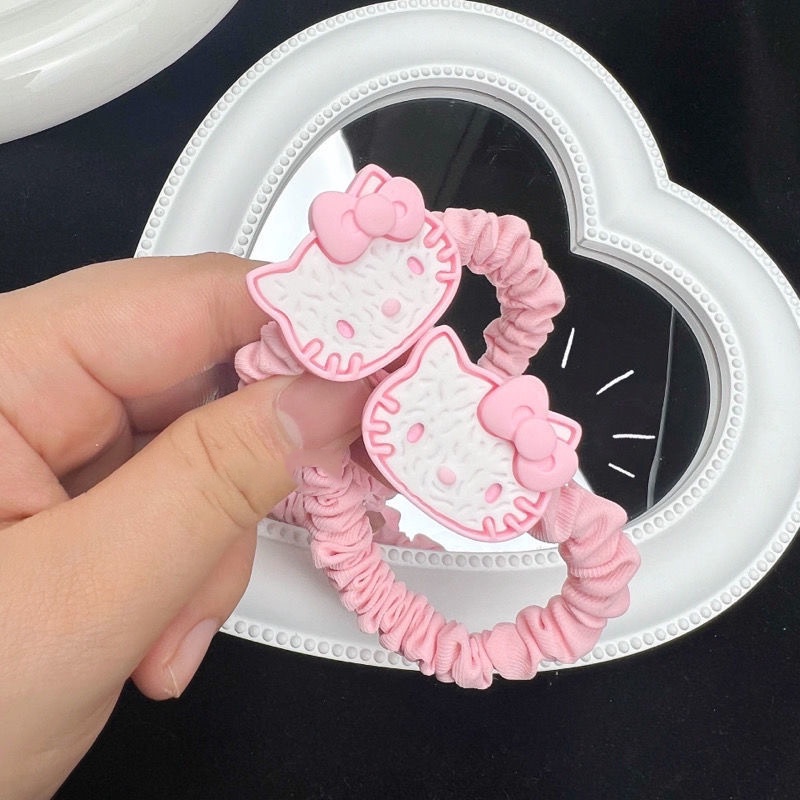 Dây Cột Tóc Co Giãn Hình hello kitty Ngọt Ngào Thời Trang Hàn Quốc Cho Nữ